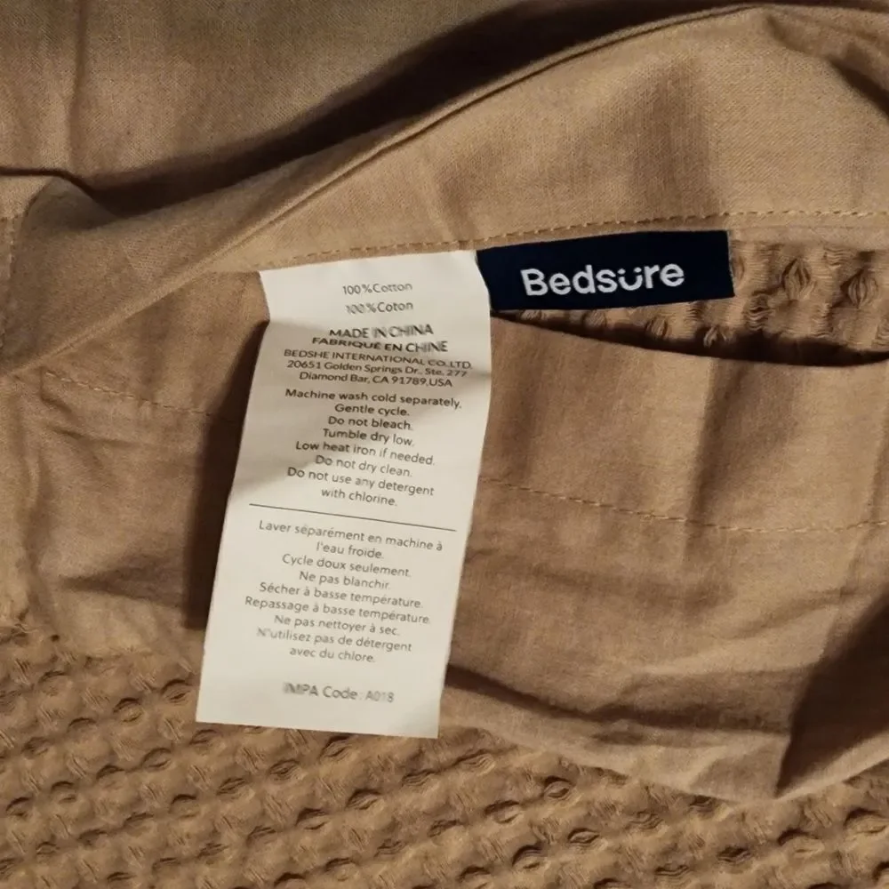 100% Cotton Duvet Set Waffle Weave Khaki King